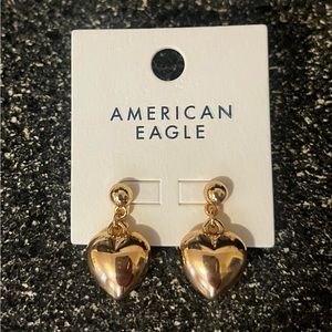 NWT American Eagle gold drop heart earrings